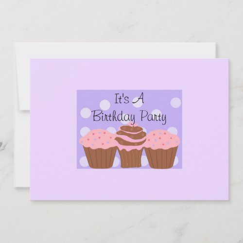 Decadent Cupcakes Birthday Party Invitation