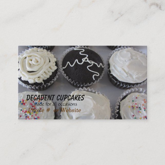 Decadent Cupcakes Business Card (Front)