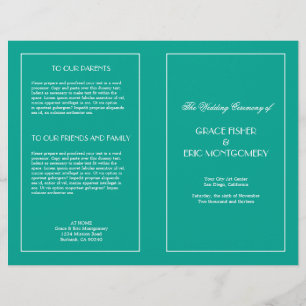 Decadent Deco elegant chic formal wedding program