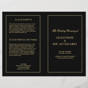 Decadent Deco elegant chic formal wedding program