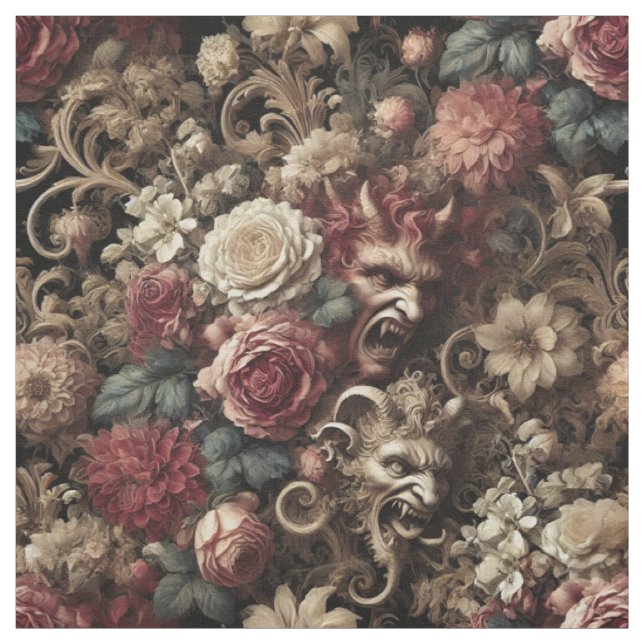 Decadent Devilry – Gothic Statement Tile Fabric (Swatch)