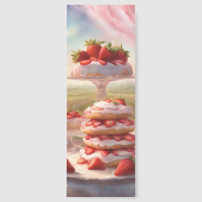 Decadent Strawberry Shortcake party in a field Bookmarks (Front)