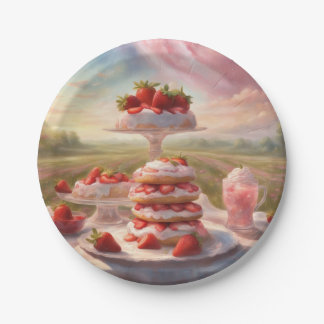 Decadent Strawberry Shortcake picnic party Paper Plates