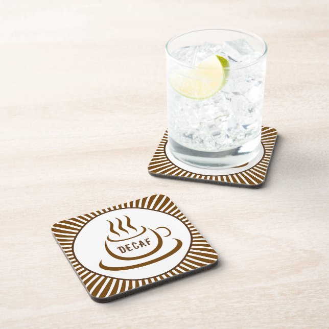 Decaf Coffee Beverage Coaster (Right Side)