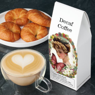 Decaf Coffee Floral Victorian Lady