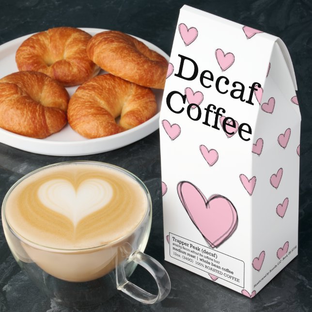Decaf Coffee Pink Hearts  (Breakfast)