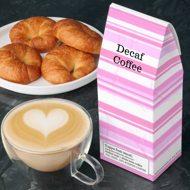 Decaf Coffee Pink & White Stripe (Breakfast)
