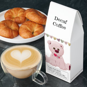 Decaf Coffee Teddy Bear Hearts