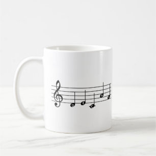 Decaf "DECAF" Music Note Coffee Mug Piano Teacher