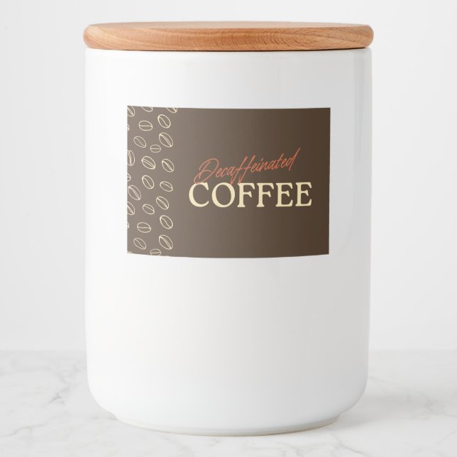 Decaffeinated Coffee Label – Retro Coffee Beans (Front)