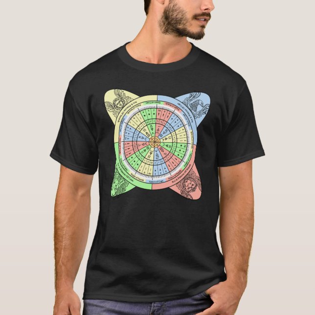 Decan Wheel for Tarot with Court Cards T-Shirt (Front)