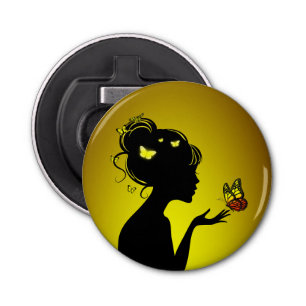 Decapsual The Yellow Butterfly Woman Bottle Opener