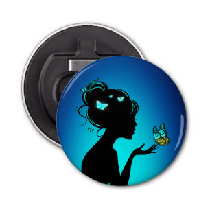 Decapsuleur The woman butterflies blue Bottle Opener