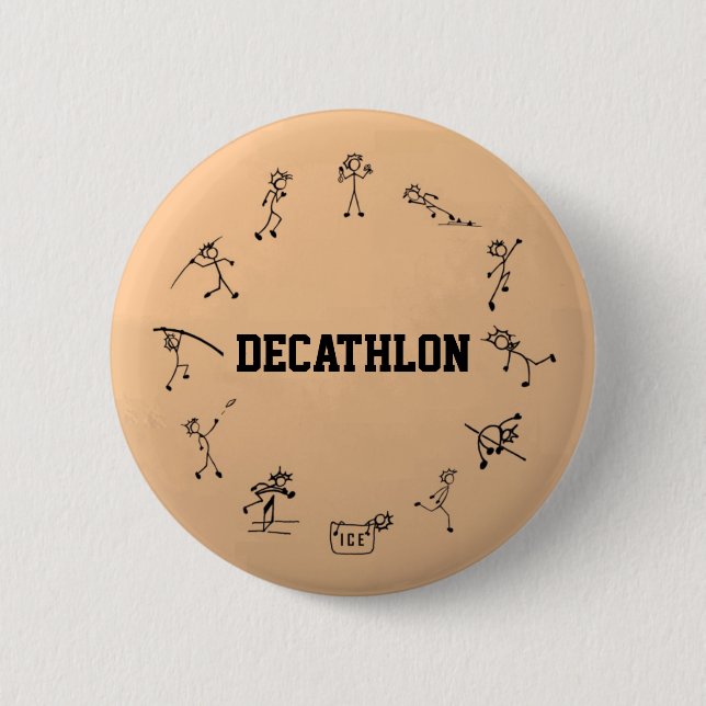 Decathlon Stickman Track and Field Athletics Button (Front)