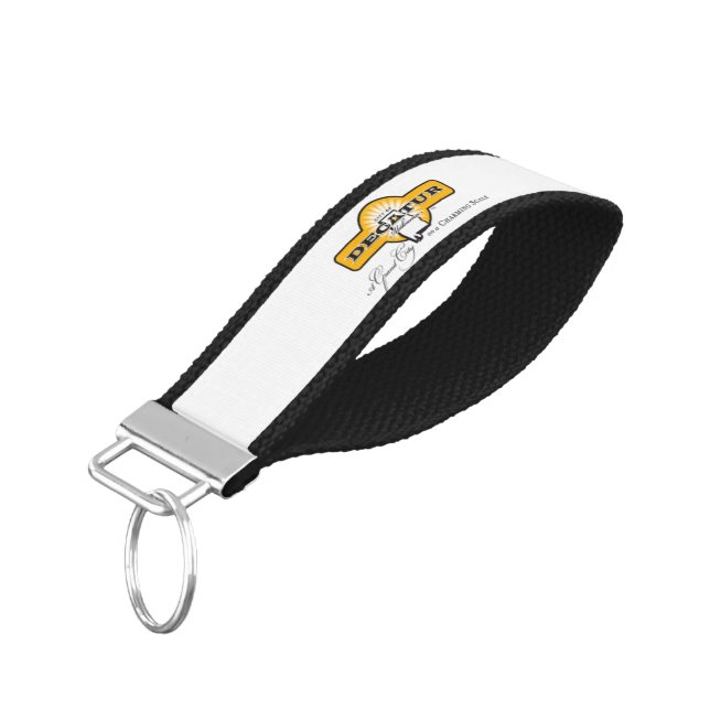 Decatur (Alabama) City flag Wrist Keychain (Angled Down)