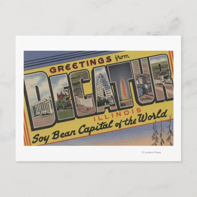 Decatur, Illinois (Soy Bean Capital) Postcard (Front)