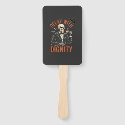 Decay With Dignity Vintage Skeleton Coffee Hallowe Hand Fan