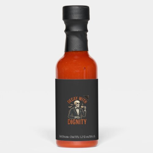 Decay With Dignity Vintage Skeleton Coffee Hallowe Hot Sauces