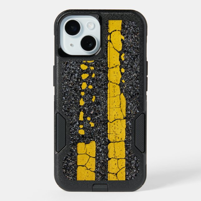 Decayed Double Yellow Line iPhone 15 Case (Back)