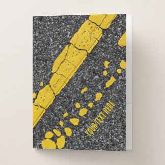 Decayed Double Yellow Line Pocket Folder