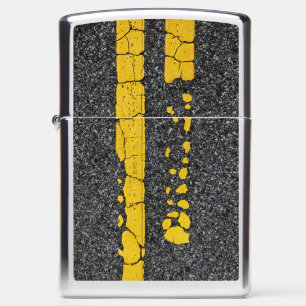 Decayed Double Yellow Line Zippo Lighter