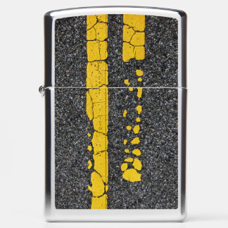 Decayed Double Yellow Line Zippo Lighter