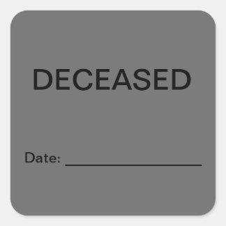 Deceased Patient Medical Chart Labels