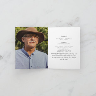 Deceased Photo Celebration of Life Folded Invitation