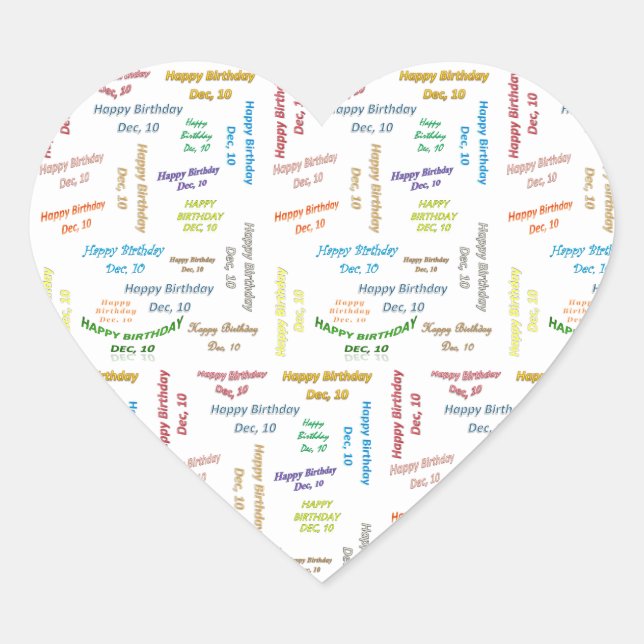 December, 10 Birthday Sticker (Front)