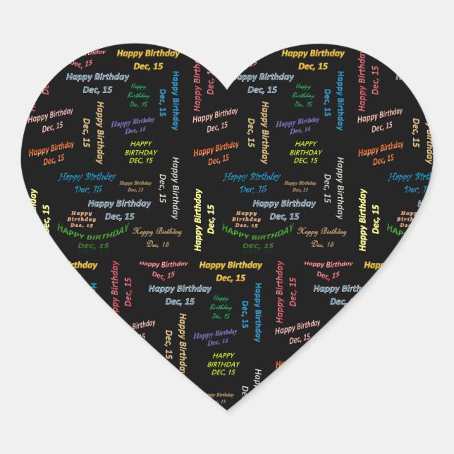 December, 15 Birthday Sticker (Front)