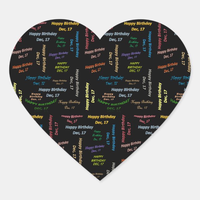 December, 17 Birthday Sticker (Front)