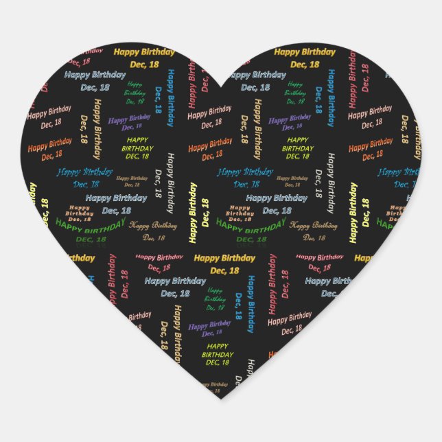 December, 18 Birthday Sticker (Front)