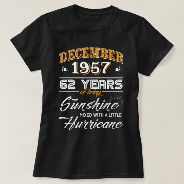 December 1957 Shirt 62nd Anniversary Gifts (Design Front)