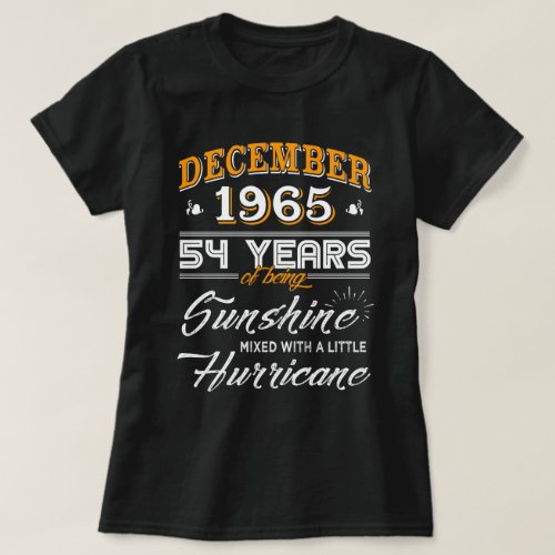 December 1965 Shirt 54th Anniversary Gifts