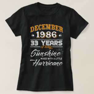 December 1986 Shirt 33rd Anniversary Gifts