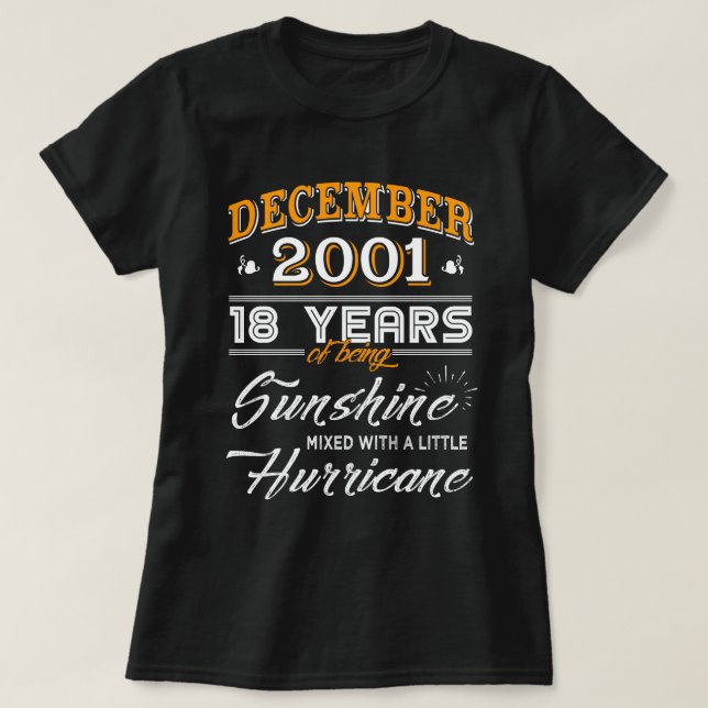 December 2001 Shirt 18th Anniversary Gifts (Design Front)