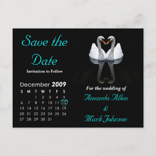 December 2009 Save the Date, Wedding Announcement Postcard