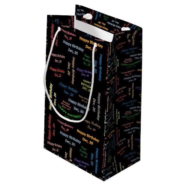 December, 20 Birthday Gift Bag (Back Angled)