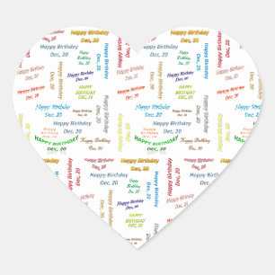 December, 20 Birthday Sticker