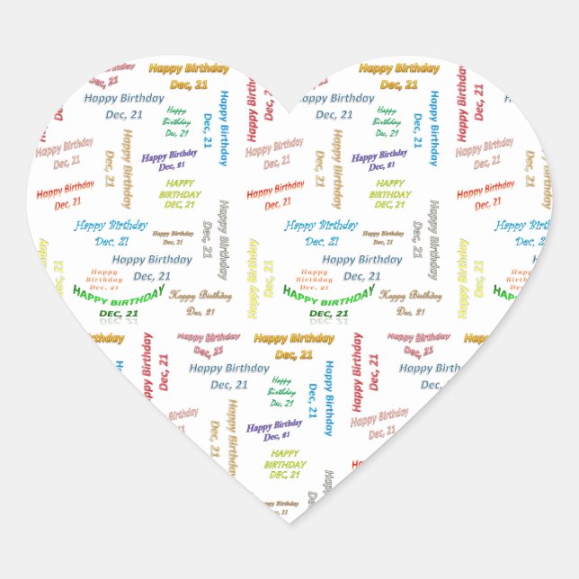 December, 21 Birthday Sticker (Front)