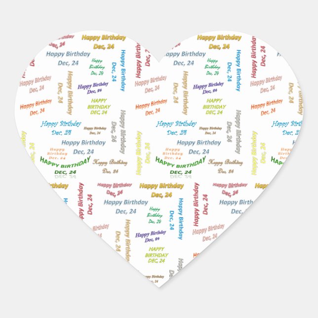 December, 24 Birthday Sticker (Front)