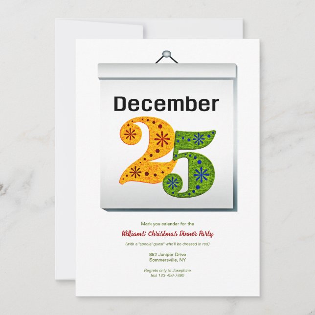 December 25 Party  Invitation (Front)