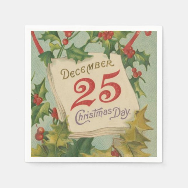 December 25th Christmas Day Paper Napkins (Front)