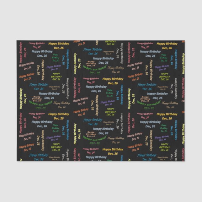 December, 26 Birthday Tissue Paper (Front)