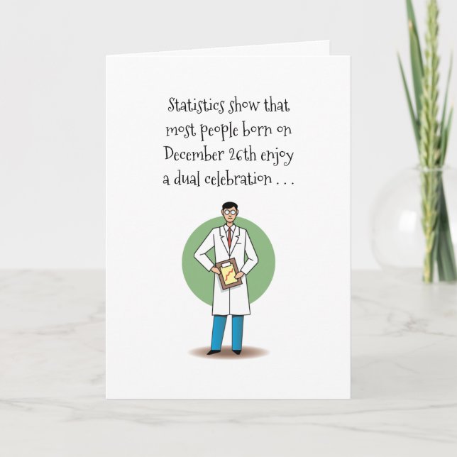 December 26th Birthday Christmas Holiday Card (Front)