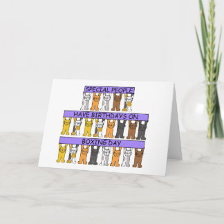 December 26th Birthday Cute Cartoon Cats Card