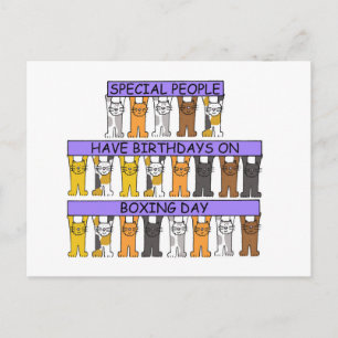 December 26th Birthday Cute Cartoon Cats Postcard