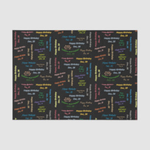 December, 28 Birthday Tissue Paper