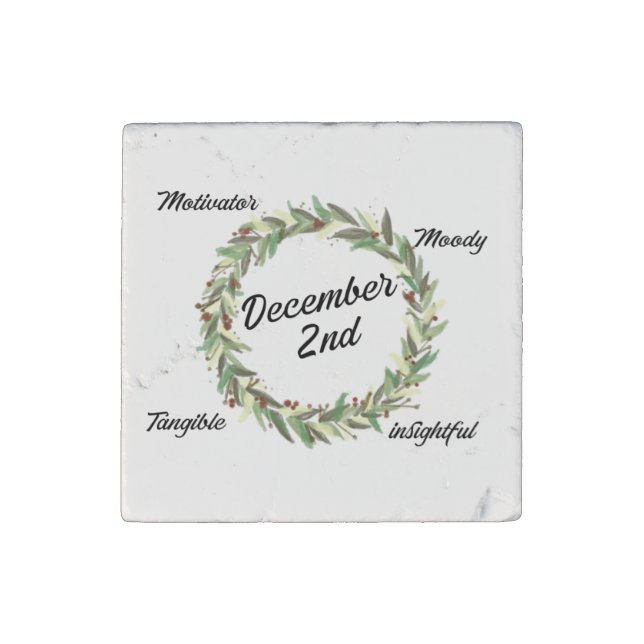 December 2nd Birthdate Personality Marble Magnet (Front)