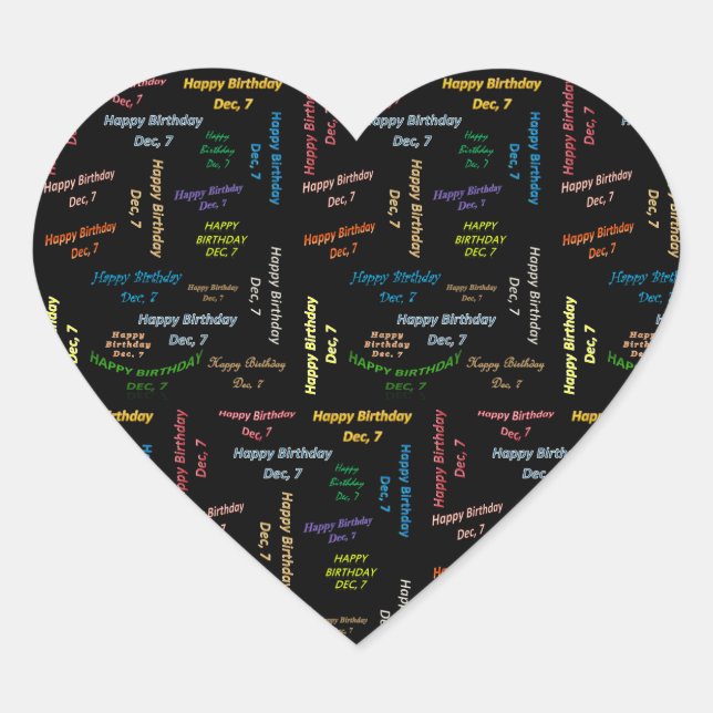 December, 7 Birthday Sticker (Front)